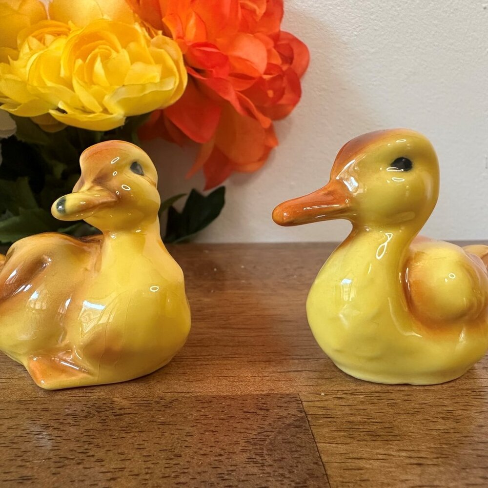 Vintage Goebel Duck Figurines West Germany Pair Hand Painted‎ Ceramic Animal